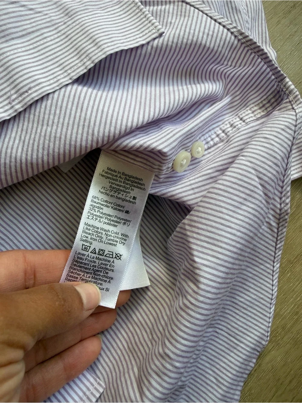 J. Crew Men's Performance Slim Light Purple Striped Button Down Shirt SZ M